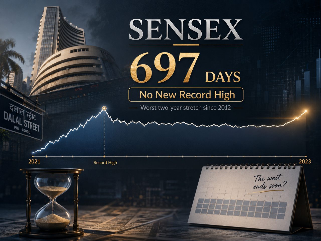 697 days, no new record high: Sensex hits worst two-year return stretch since 2012. Will this end soon?