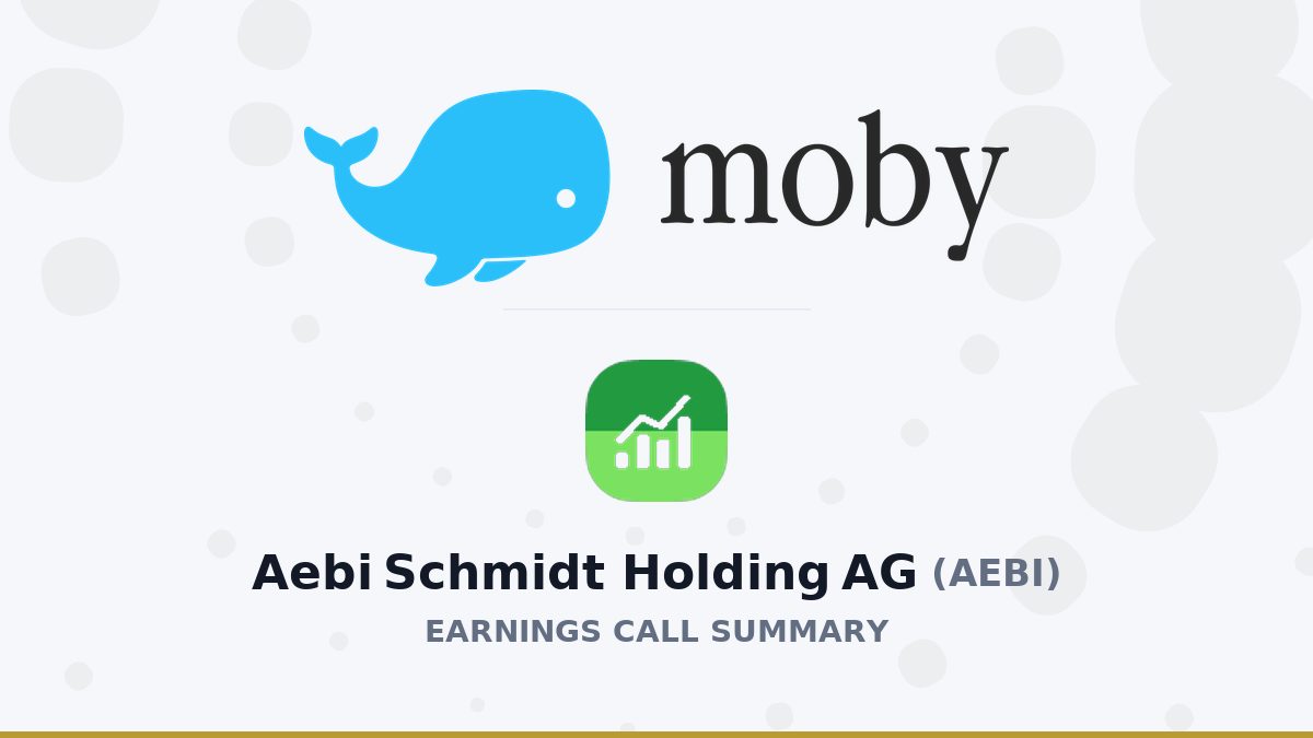 Aebi Schmidt Holding AG Q2 2026 Earnings Call Summary