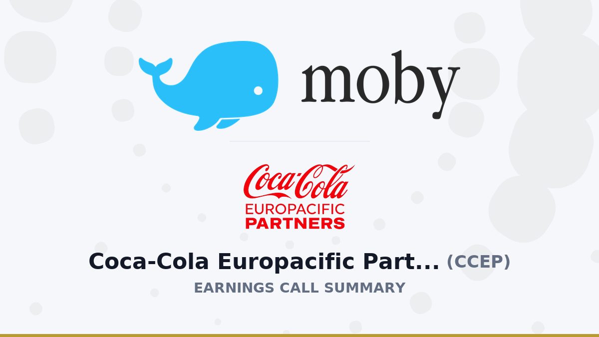 Coca-Cola Europacific Partners PLC Q2 2026 Earnings Call Summary