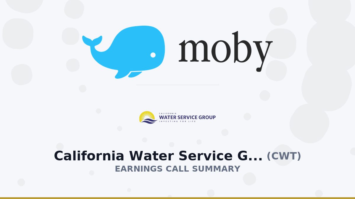California Water Service Group Q2 2026 Earnings Call Summary