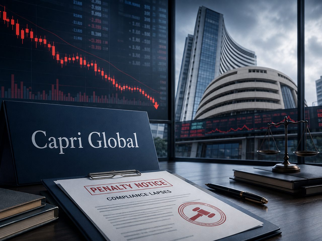 Capri Global shares slip 3% after NSE, BSE impose Rs 74,000 penalty for compliance lapses