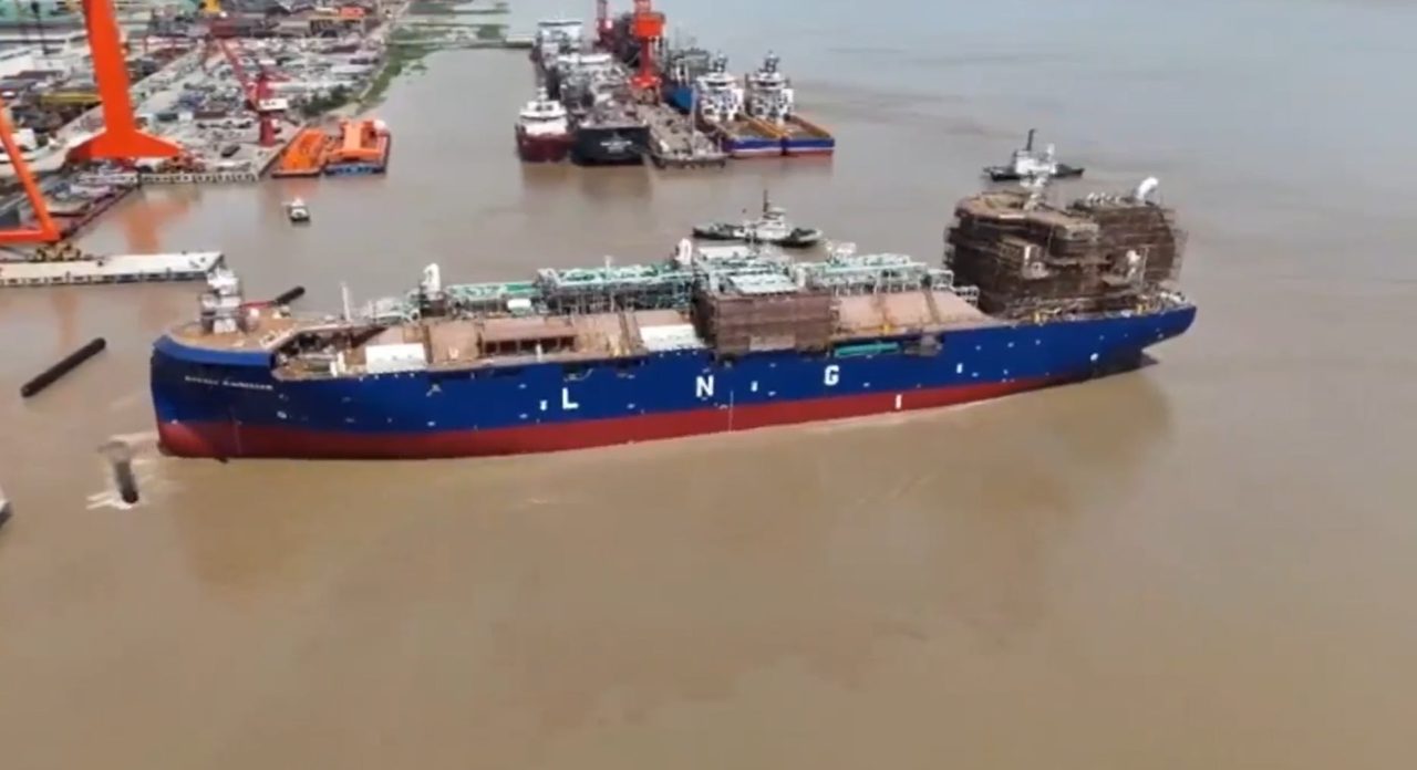 WATCH: Avenir’s newbuild LNG bunkering vessel hits the water