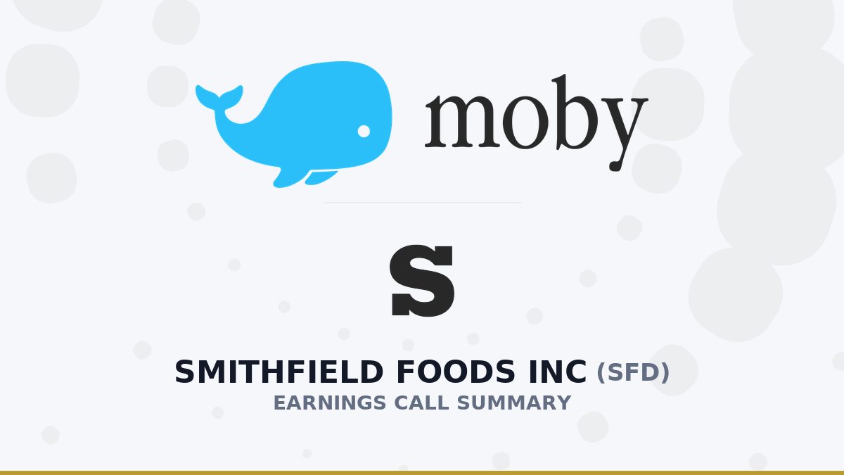 SMITHFIELD FOODS INC Q2 2026 Earnings Call Summary