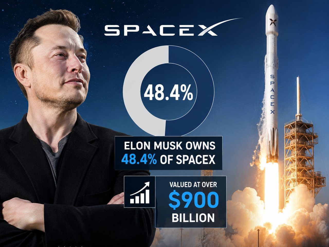 US Stock Market: Regulatory filing shows Elon Musk owns 48.4% of SpaceX
