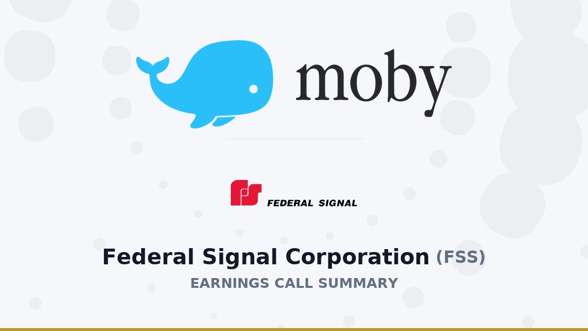 Federal Signal Corporation Q2 2026 Earnings Call Summary