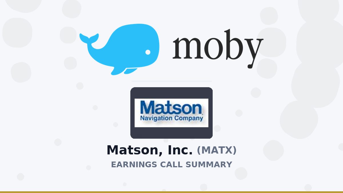 Matson, Inc. Q2 2026 Earnings Call Summary