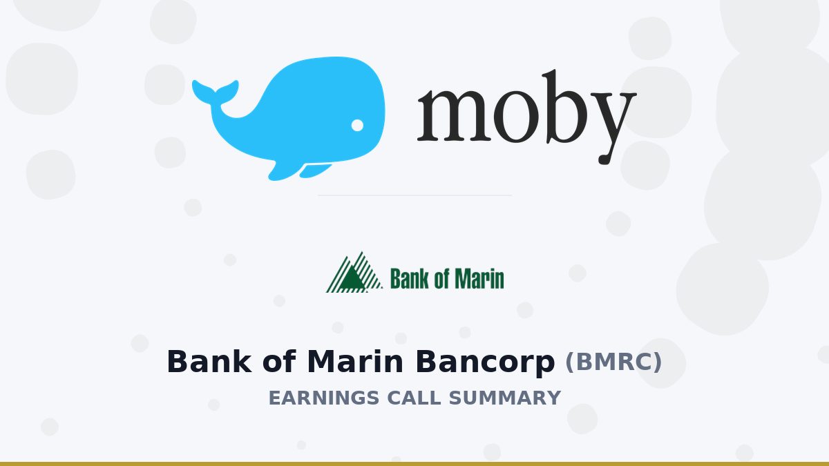 Bank of Marin Bancorp Q2 2026 Earnings Call Summary