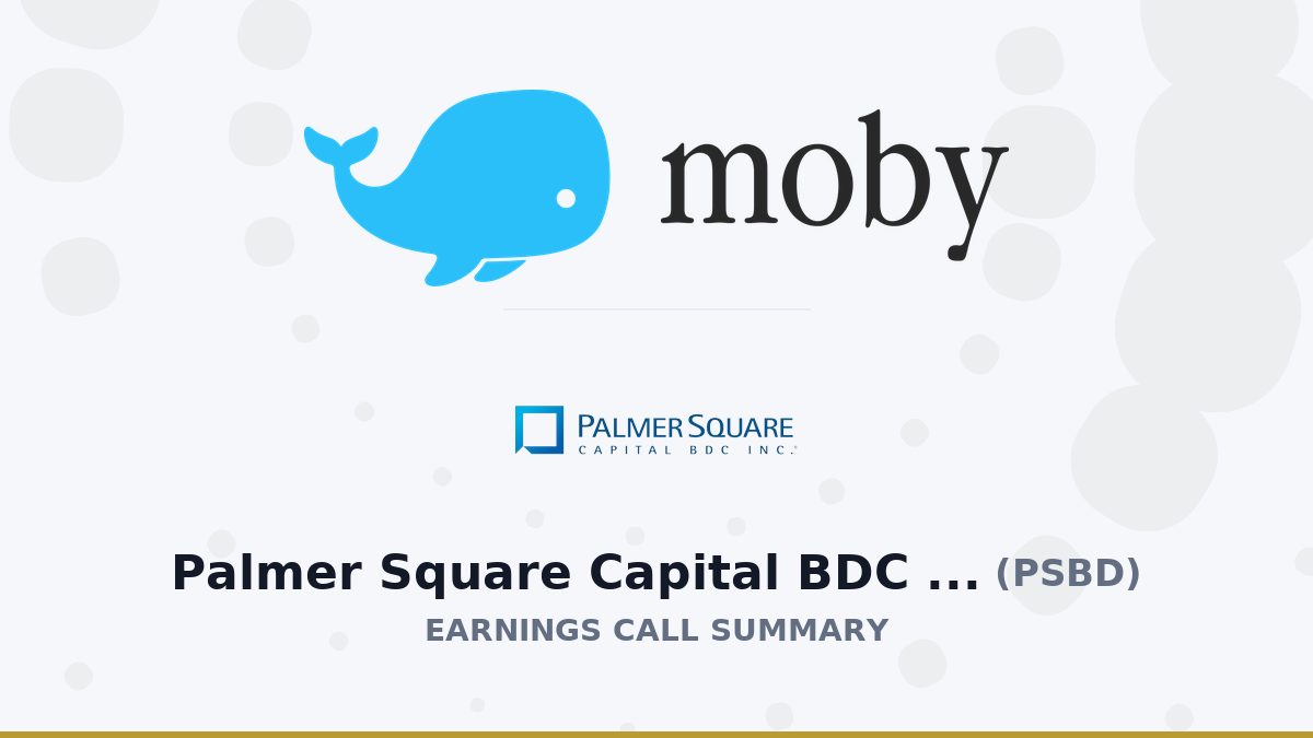 Palmer Square Capital BDC Inc. Q2 2026 Earnings Call Summary