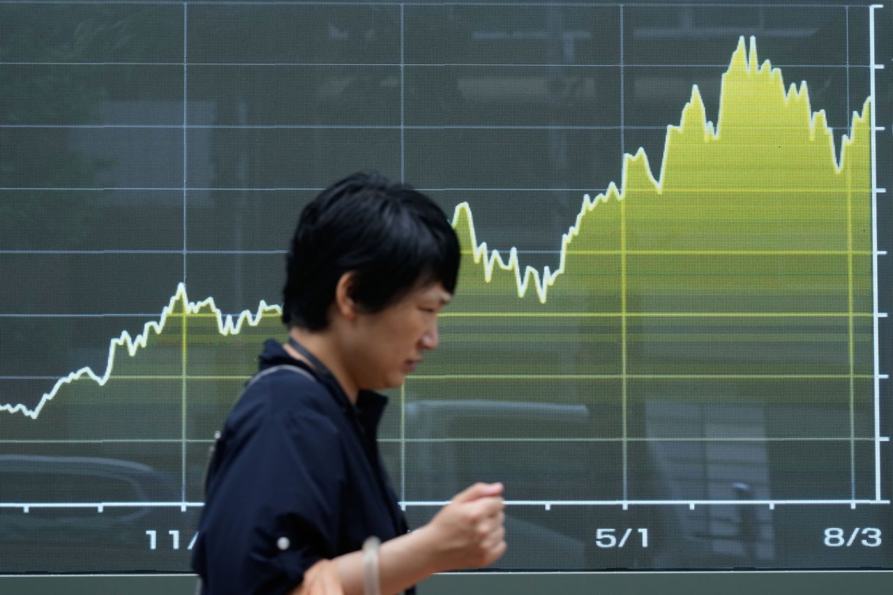 World shares are mixed and Brent crude is higher after worries over stagflation pull US stocks lower