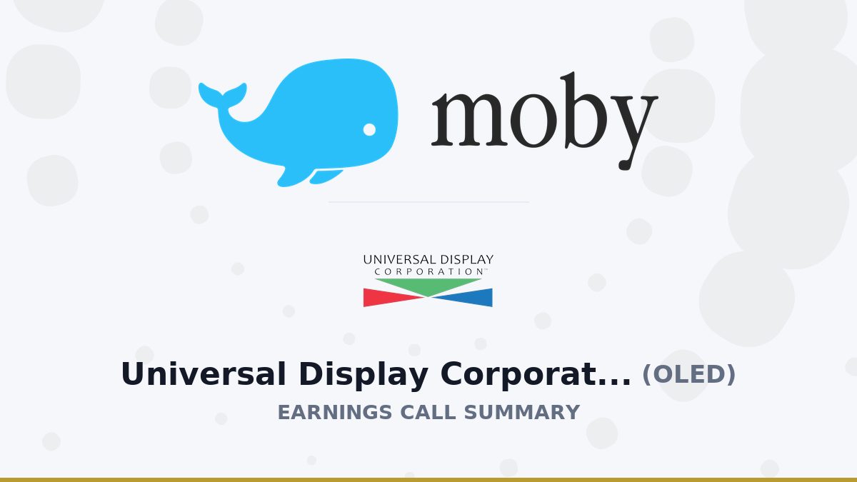 Universal Display Corporation Q2 2026 Earnings Call Summary