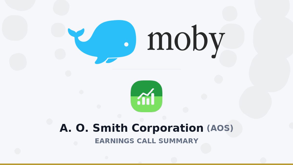 A. O. Smith Corporation Q2 2026 Earnings Call Summary