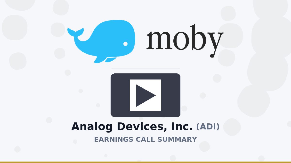 Analog Devices, Inc. Q3 2026 Earnings Call Summary