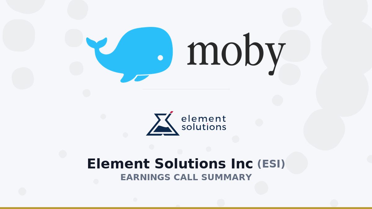 Element Solutions Inc Q2 2026 Earnings Call Summary