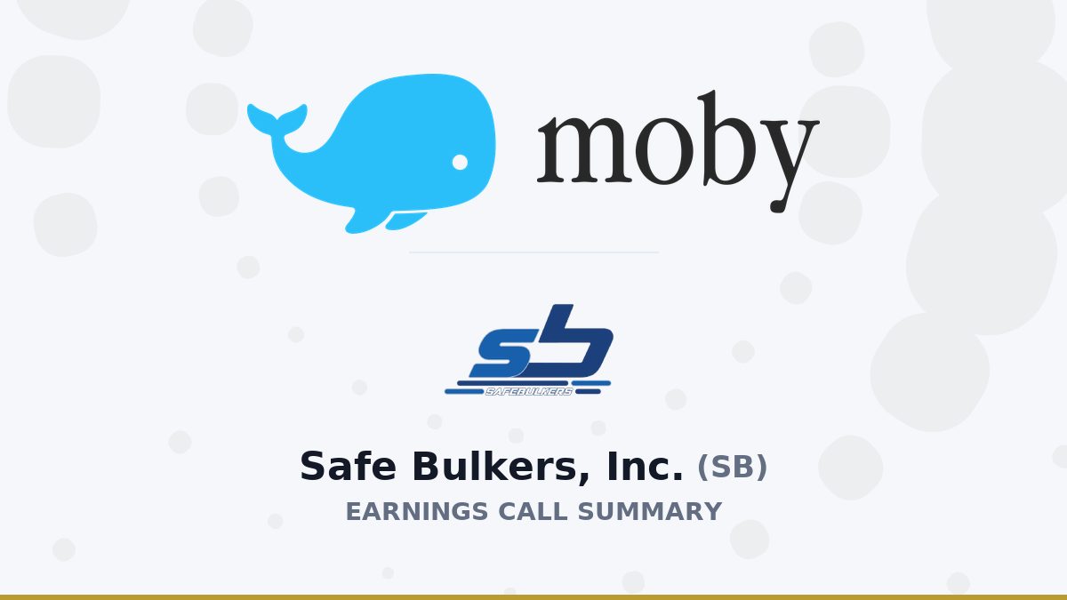 Safe Bulkers, Inc. Q2 2026 Earnings Call Summary