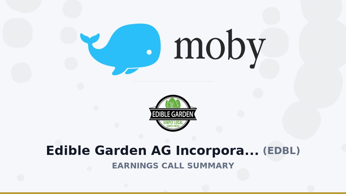Edible Garden AG Incorporated Q2 2026 Earnings Call Summary