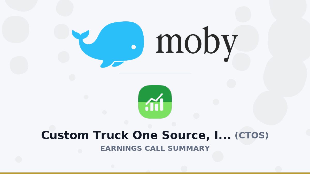Custom Truck One Source, Inc. Q2 2026 Earnings Call Summary