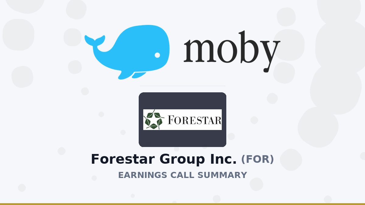 Forestar Group Inc. Q3 2026 Earnings Call Summary