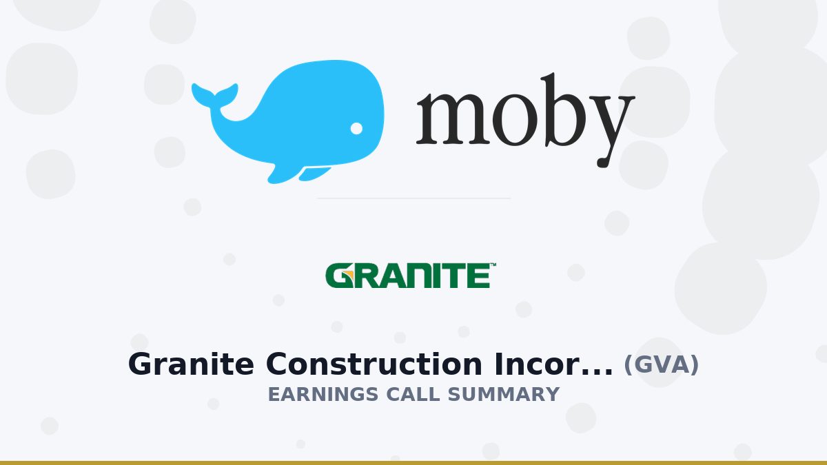 Granite Construction Incorporated Q2 2026 Earnings Call Summary