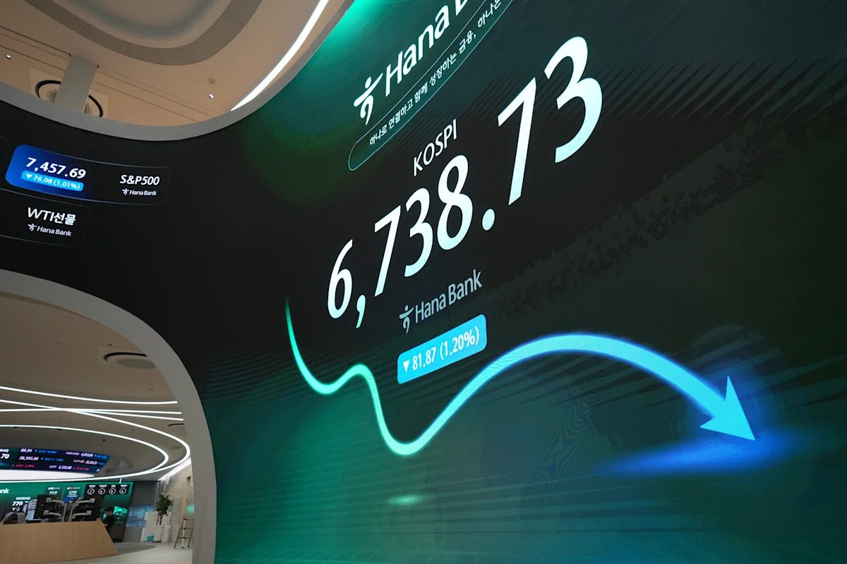 South Korea's Kospi drops 4.5% as some AI stocks swoon, while oil keeps climbing