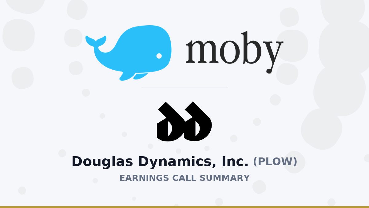 Douglas Dynamics, Inc. Q2 2026 Earnings Call Summary