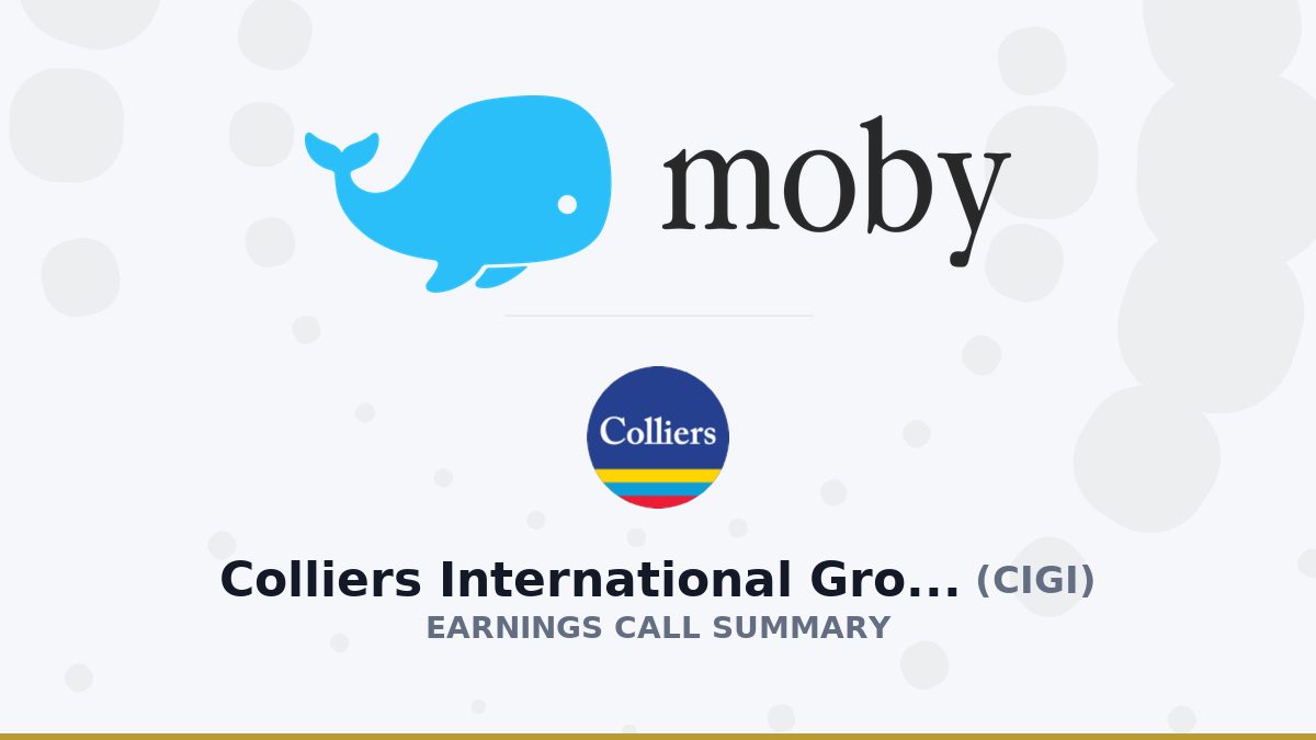 Colliers International Group Inc. Q2 2026 Earnings Call Summary
