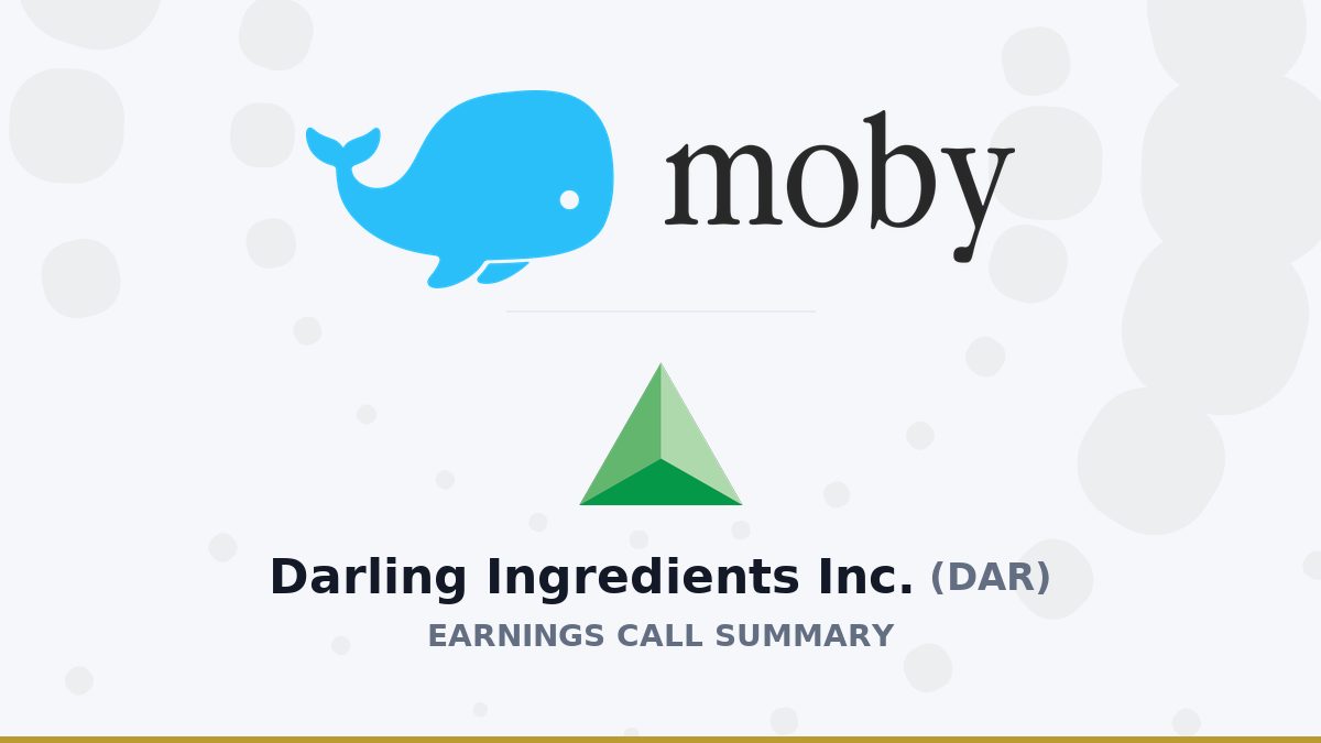 Darling Ingredients Inc. Q2 2026 Earnings Call Summary