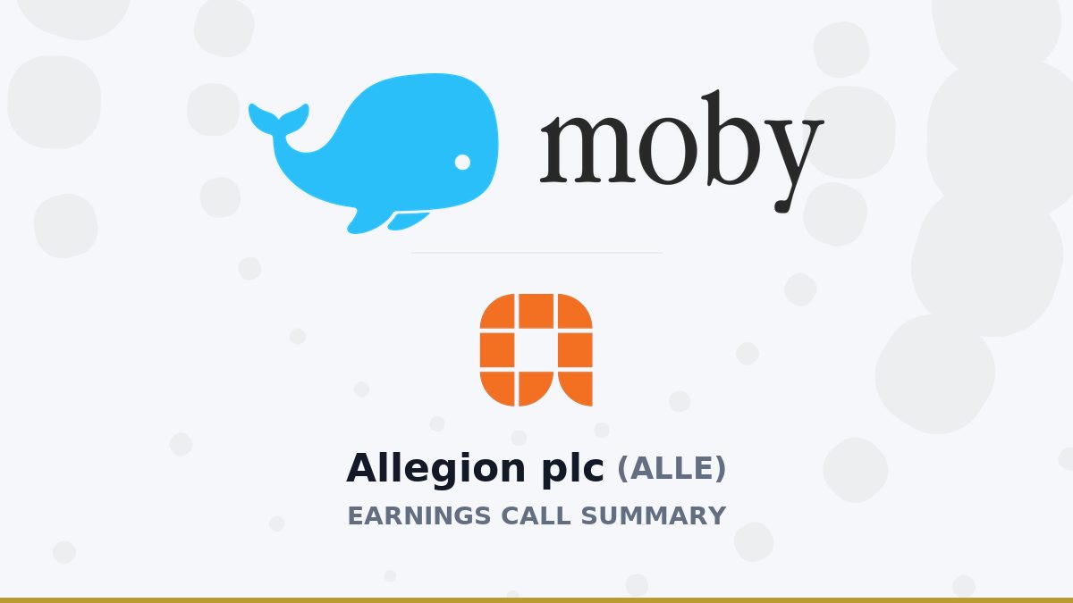 Allegion plc Q2 2026 Earnings Call Summary