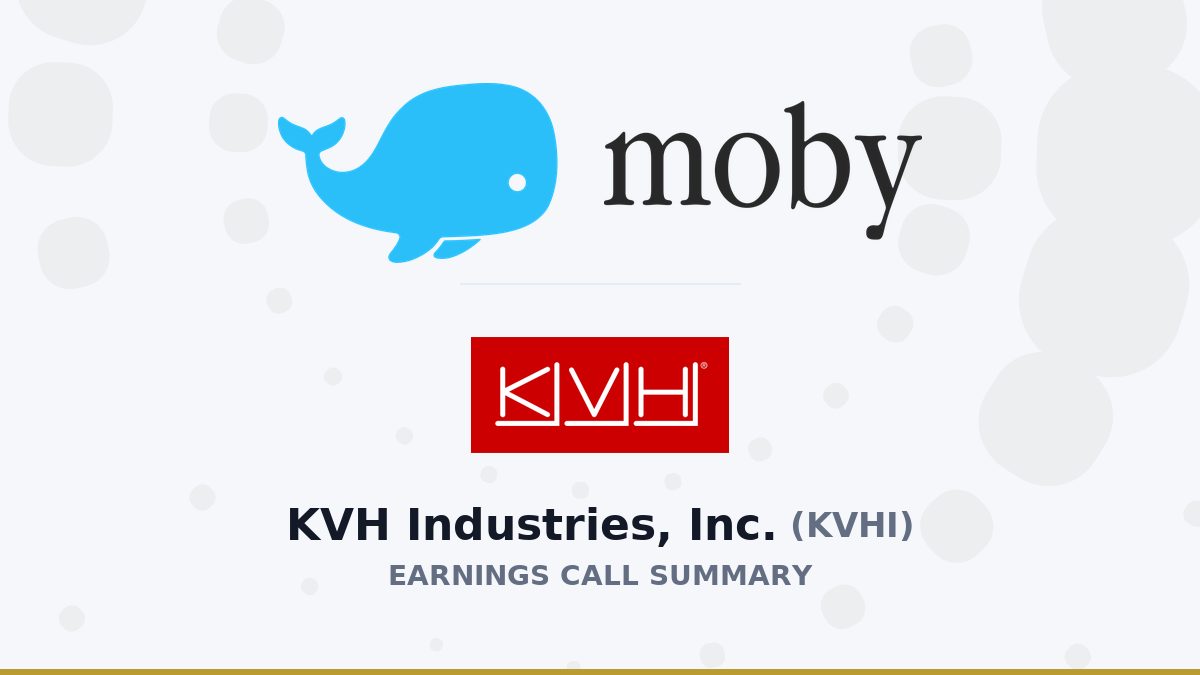 KVH Industries, Inc. Q2 2026 Earnings Call Summary