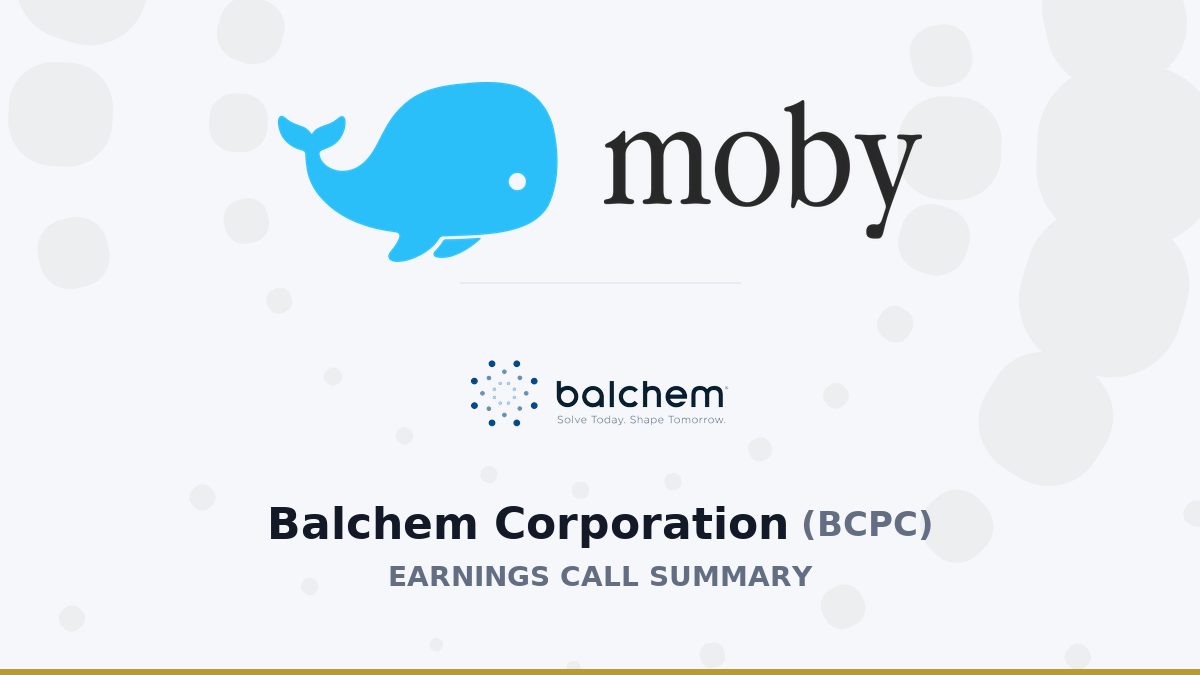 Balchem Corporation Q2 2026 Earnings Call Summary