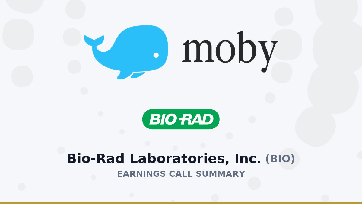 Bio-Rad Laboratories, Inc. Q2 2026 Earnings Call Summary
