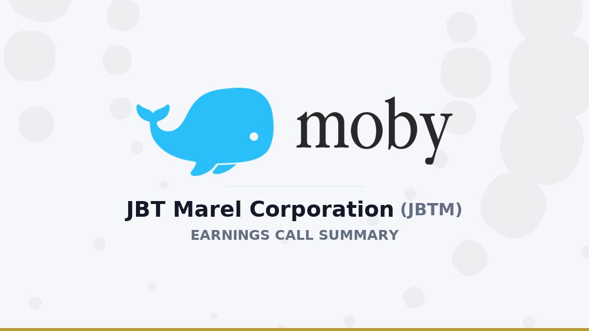 JBT Marel Corporation Q2 2026 Earnings Call Summary