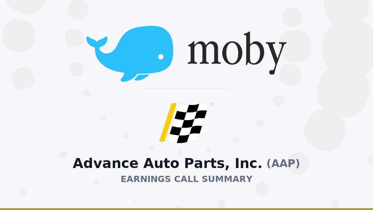 Advance Auto Parts, Inc. Q2 2026 Earnings Call Summary