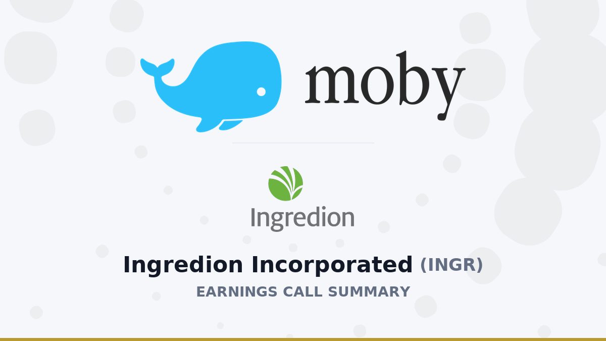 Ingredion Incorporated Q2 2026 Earnings Call Summary