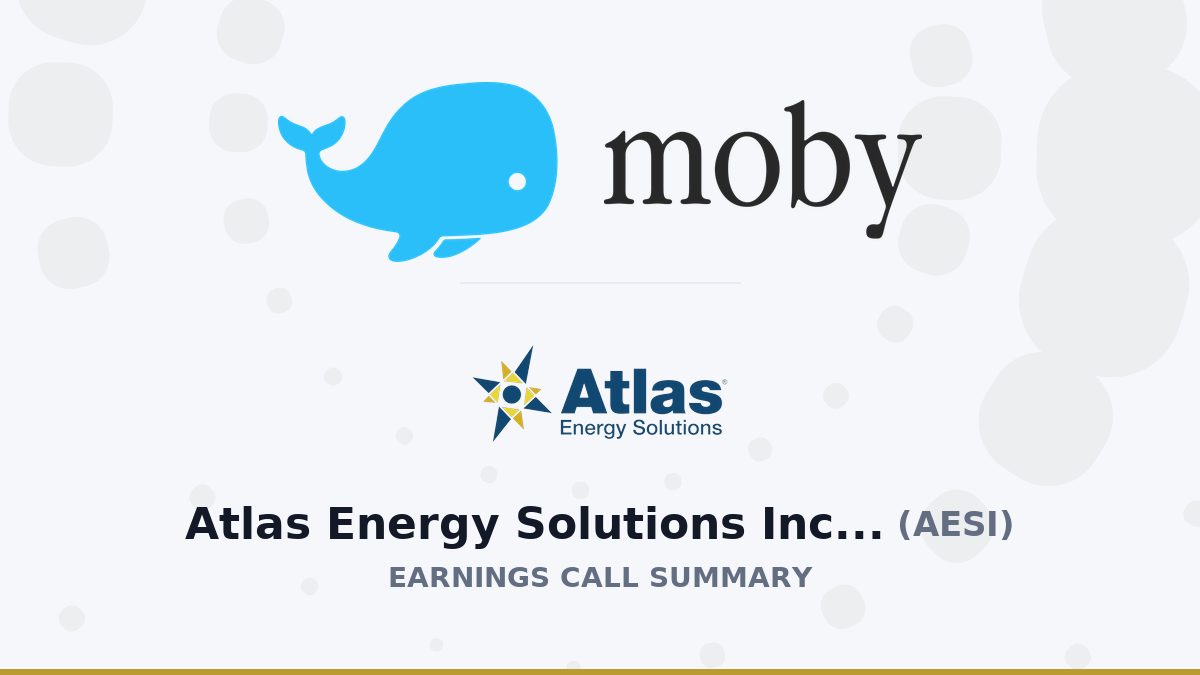 Atlas Energy Solutions Inc. Q2 2026 Earnings Call Summary