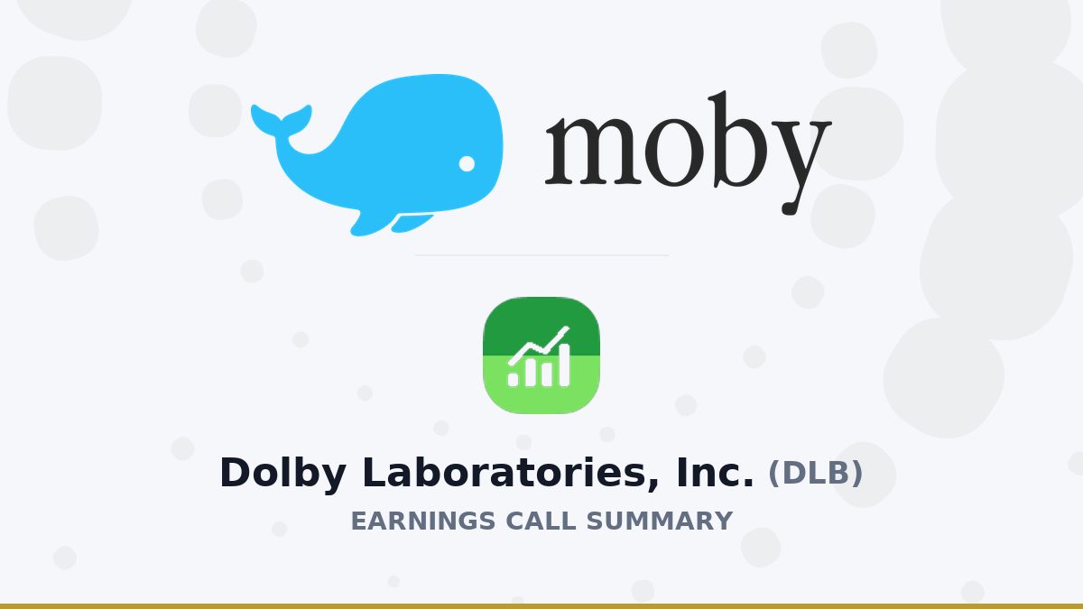 Dolby Laboratories, Inc. Q3 2026 Earnings Call Summary