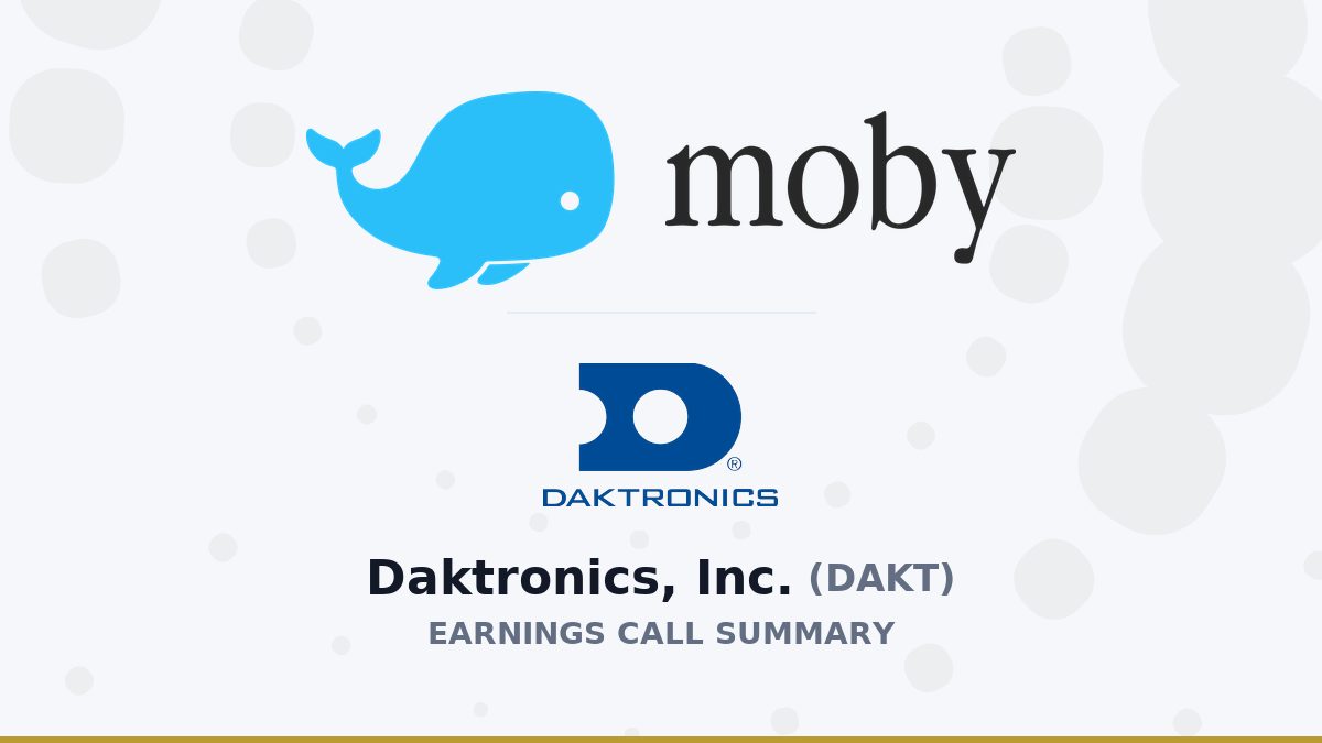 Daktronics, Inc. Q1 2010 Earnings Call Summary