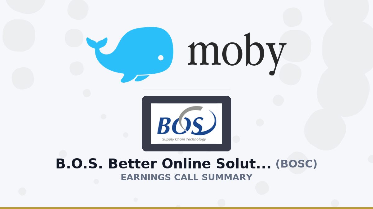 B.O.S. Better Online Solutions Ltd. Q2 2026 Earnings Call Summary