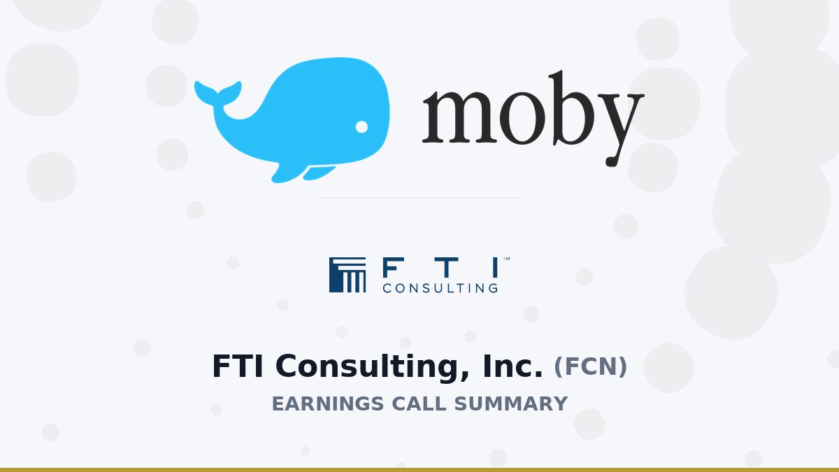 FTI Consulting, Inc. Q2 2026 Earnings Call Summary