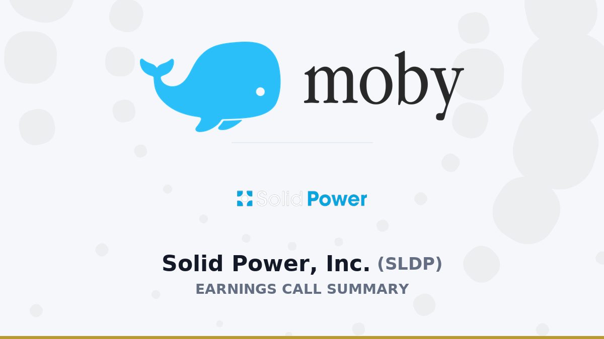Solid Power, Inc. Q2 2026 Earnings Call Summary