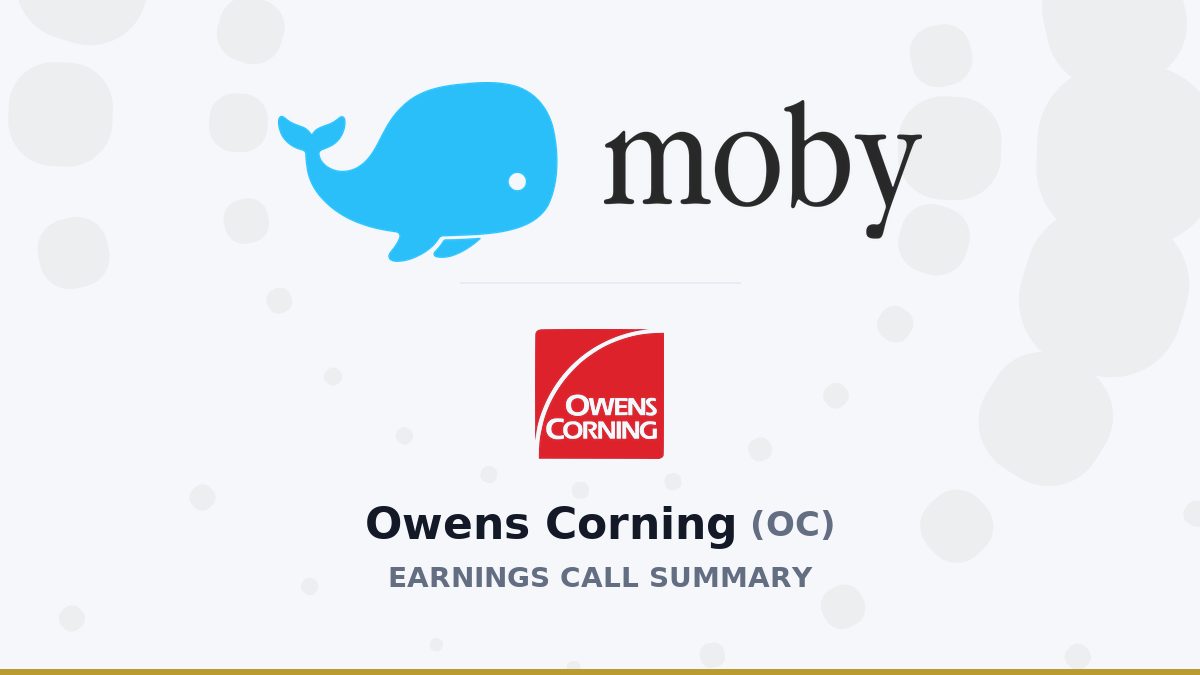 Owens Corning Q2 2026 Earnings Call Summary