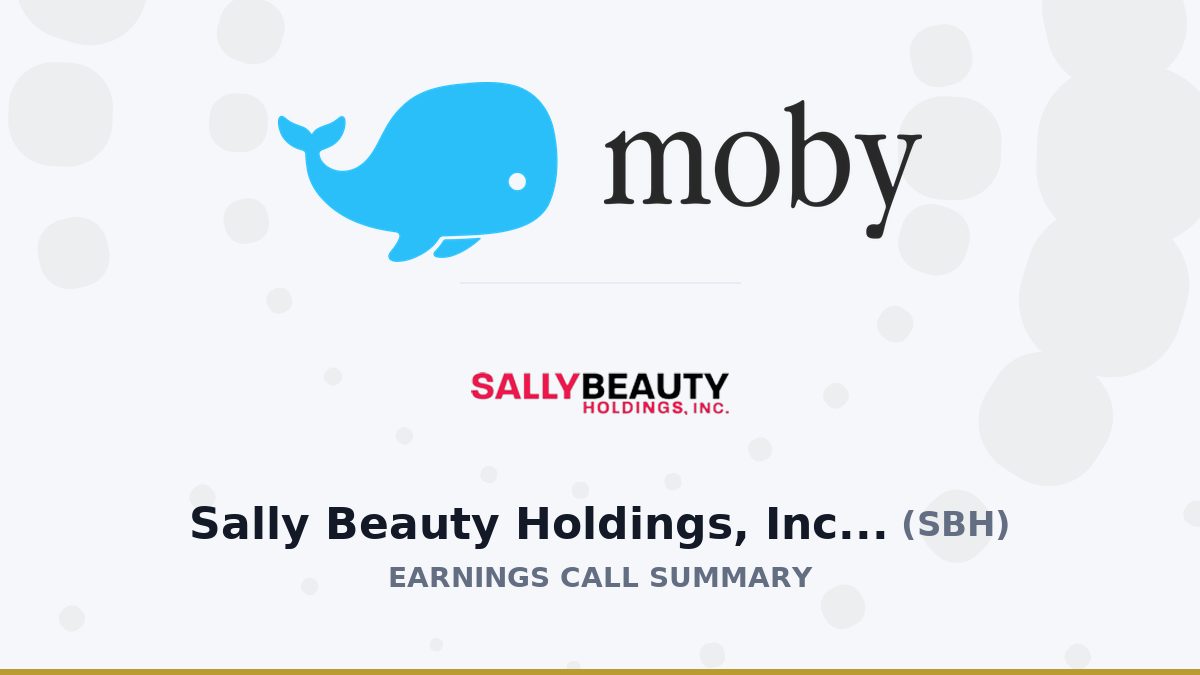 Sally Beauty Holdings, Inc. Q3 2026 Earnings Call Summary