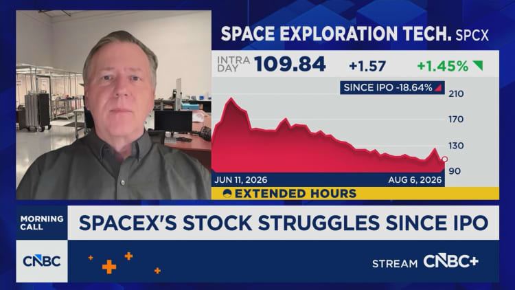 SpaceX stock rebounds to near $135 IPO price