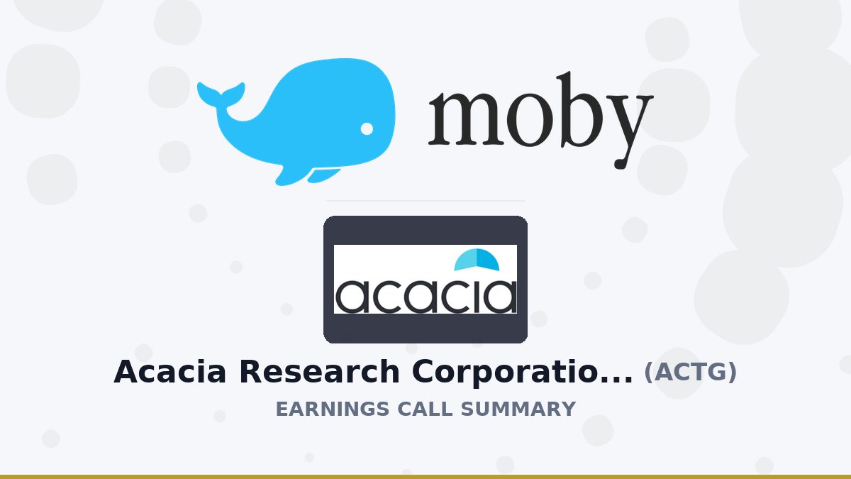 Acacia Research Corporation Q2 2026 Earnings Call Summary