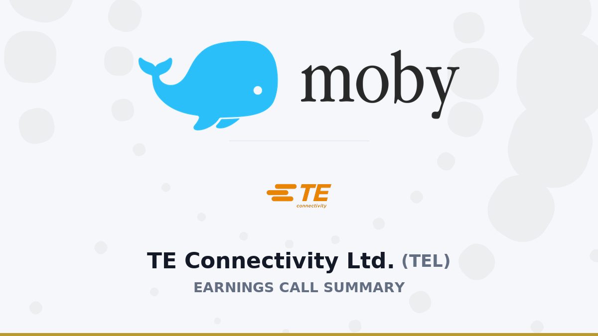 TE Connectivity Ltd. Q3 2026 Earnings Call Summary