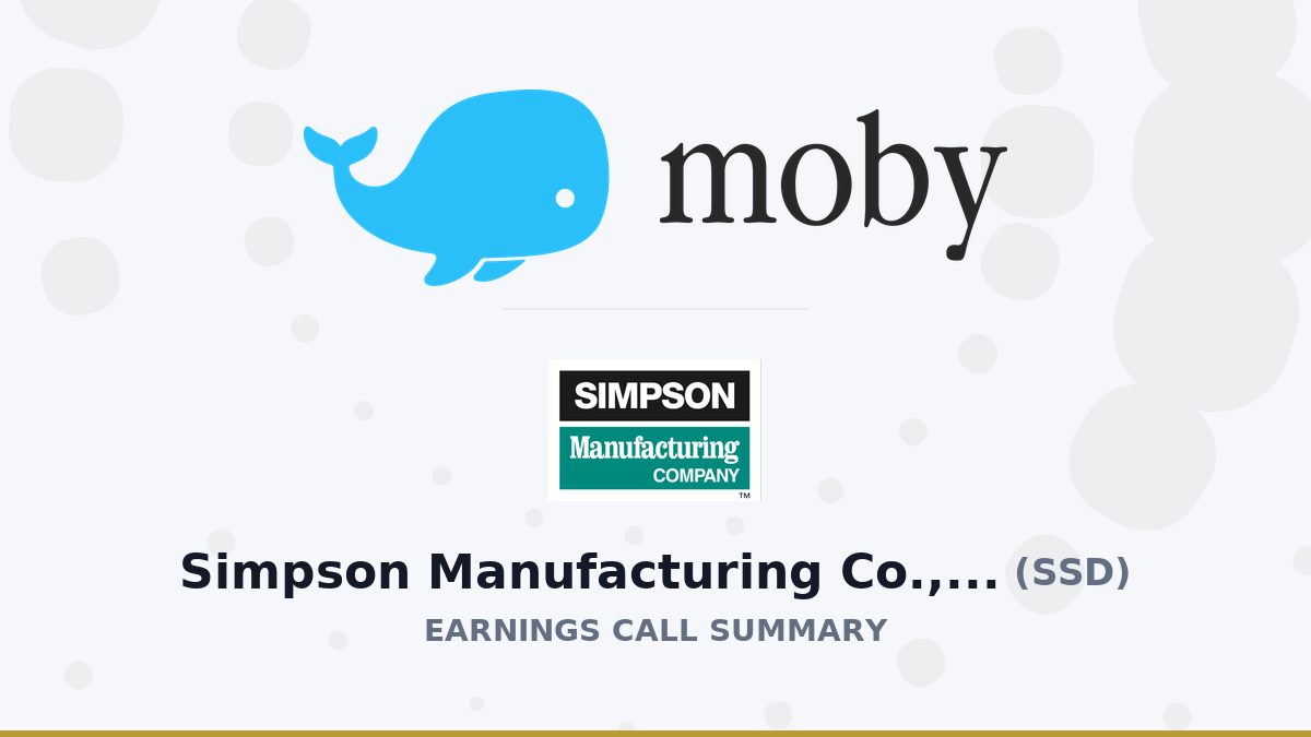 Simpson Manufacturing Co., Inc. Q2 2026 Earnings Call Summary